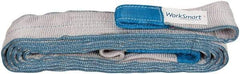 Value Collection - 18' Long x 4" Wide, 11,500 Lb Vertical Capacity, 2 Ply, Polyester Web Sling - 9,200 Lb Choker Capacity, Silver (Color), with Eye & Eye (Flat) - Benchmark Tooling