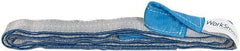 Value Collection - 8' Long x 2" Wide, 6,400 Lb Vertical Capacity, 2 Ply, Polyester Web Sling - 5,000 Lb Choker Capacity, Silver (Color), with Eye & Eye (Twisted) - Benchmark Tooling