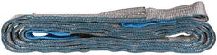 Value Collection - 16' Long x 2" Wide, 6,400 Lb Vertical Capacity, 2 Ply, Polyester Web Sling - 5,000 Lb Choker Capacity, with Eye & Eye (Twisted) - Benchmark Tooling