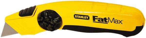 Stanley - Fixed Utility Knife - 2-3/8" Blade, Yellow & Black TPE Handle, 5 Blades Included - Benchmark Tooling