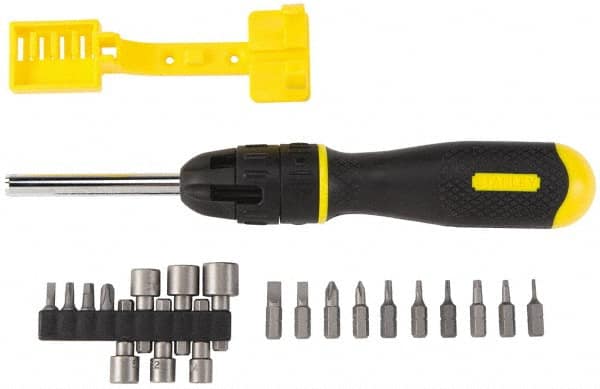 Stanley - 21 Piece Nut Driver, Phillips, Slotted, Square & Torx Screwdriver Set - Bit Sizes: Philips #1 to #3, Nut Driver 7/16, 3/8, 11/32, 5/16, 9/32 & 1/4, Torx T6, T8, T10, T15 & T20 - Benchmark Tooling