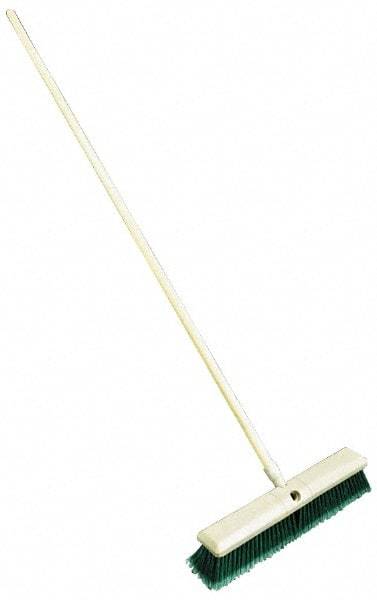 Weiler - 18" General Purpose Synthetic Push Broom - 3" Bristle Length, Foam Block, Threaded Handle Connection - Benchmark Tooling