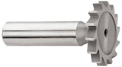 Whitney Tool Co. - 3/4" Diam x 7/64" Face Width, Cobalt, 14 Teeth, Shank Connection Woodruff Keyseat Cutter - Uncoated, 2-7/64" OAL x 1/2" Shank, Straight Teeth - Benchmark Tooling