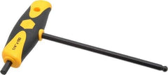 Wiha - 1/4" Hex, T-Handle Cushion Grip, Ball End Hex Key - 150mm OAL, Inch System of Measurement - Benchmark Tooling