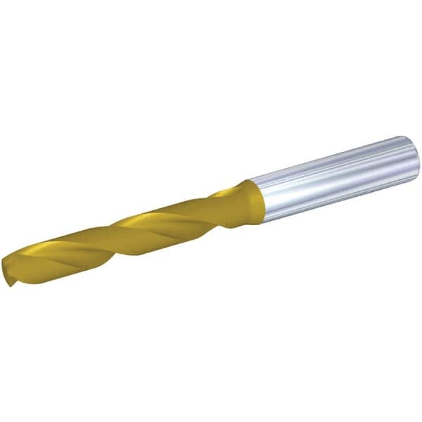 Kennametal - 1/4" 140° Solid Carbide Jobber Drill - Multilayer TiAlN Finish, Right Hand Cut, Spiral Flute, Whistle Notch Shank - Benchmark Tooling