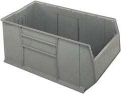 Quantum Storage - 175 Lb. Load Capacity, 41-7/8" Deep, Gray Polypropylene Hopper Stacking Bin - 17-1/2" High x 23-7/8" Wide x 41-7/8" Long - Benchmark Tooling