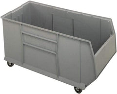 Quantum Storage - 175 Lb. Load Capacity, 41-7/8" Deep, Gray Polypropylene Hopper Stacking Bin - 17-1/2" High x 19-7/8" Wide x 41-7/8" Long - Benchmark Tooling