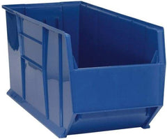 Quantum Storage - 175 Lb. Load Capacity, 41-7/8" Deep, Blue Polypropylene Hopper Stacking Bin - 17-1/2" High x 16-1/2" Wide x 41-7/8" Long - Benchmark Tooling