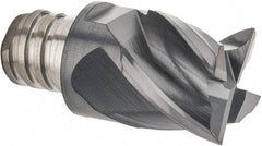 Iscar - MM EC-CF Grade IC908 Carbide End Milling Tip Insert - TiAlN Finish, 4 Flutes, 3/8" Cutting Diam, 0.299" Depth of Cut, 0.519" Extension, 38° Helix - Benchmark Tooling