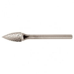 SG-13 Double Cut Solid Carbide Bur-Pointed Tree Shape - Benchmark Tooling