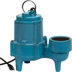 Little Giant Pumps - 4/10 hp, 8.5 Amp Rating, 115 Volts, Manual Operation, Sewage Pump - 1 Phase, Cast Iron Housing - Benchmark Tooling