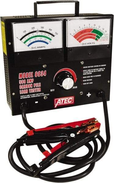 ATEC - 6/12 Volt Battery Load Tester - 0 to 1,000 CCA Range, 2-1/2' Cable - Benchmark Tooling