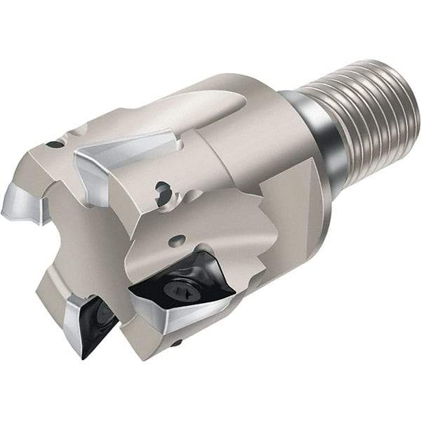 Walter - 20mm Cut Diam, 8mm Max Depth of Cut, Indexable Square Shoulder End Mill - Multiple Insert Styles, T18 Modular Connection, 90° Lead Angle, Through Coolant - Benchmark Tooling