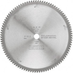 DeWALT - 14" Diam, 1" Arbor Hole Diam, 100 Tooth Wet & Dry Cut Saw Blade - Tungsten Carbide-Tipped, Standard Round Arbor - Benchmark Tooling