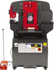 Edwards Manufacturing - 7-1/2" Throat Depth, 55 Ton Punch Pressure, 1" in 1/2" Punch Capacity Ironworker - 5 hp, 1 Phase, 230 Volts, 44-3/8" Wide x 55-1/4" High x 36-1/8" Deep - Benchmark Tooling