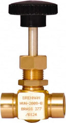 Brennan - 1/4" Pipe, Straight Needle Valve - PTFE Seal, NPT Ends, Brass Valve, 3,000 Max psi - Benchmark Tooling