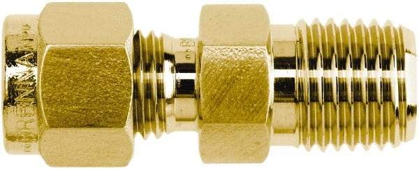 Brennan - 3/8" OD, Brass Male Connector - NPT Ends - Benchmark Tooling