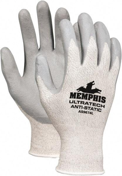 MCR Safety - Size M, Cut Resistant Gloves - Palm Coated, Gray - Benchmark Tooling