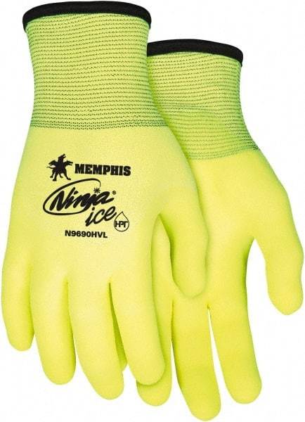 MCR Safety - Size 2XL (11) Latex Coated Nylon Work Gloves - Palm & Fingers Coated, Paired - Benchmark Tooling
