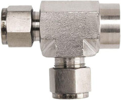 Brennan - 1/2" OD, Stainless Steel Female Run Tee - Comp x FNPT x Comp Ends - Benchmark Tooling