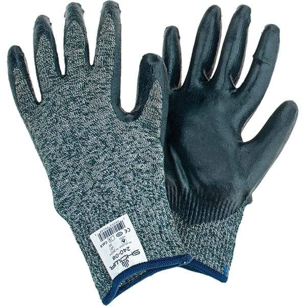 SHOWA - Gloves - SZ 8 13G GRY/BLK 1/PR SHOWA 240 SIZE 8 GLOVE PR - Benchmark Tooling