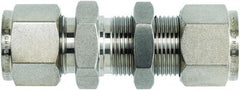 Brennan - 1/4" OD, Stainless Steel Bulkhead Union - Comp x Comp Ends - Benchmark Tooling