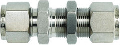 Brennan - 1/2" OD, Stainless Steel Bulkhead Union - Comp x Comp Ends - Benchmark Tooling