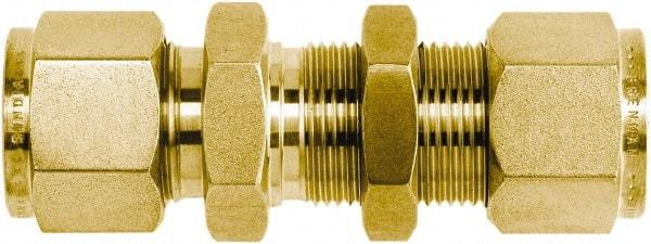 Brennan - 1/2" OD, Brass Bulkhead Union - Comp x Comp Ends - Benchmark Tooling