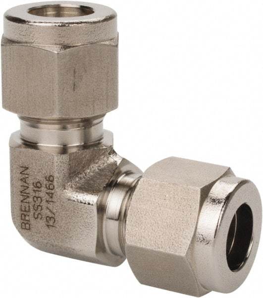 Brennan - 3/8" OD, Stainless Steel Union Elbow - Comp x Comp Ends - Benchmark Tooling