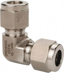 Brennan - 3/8" OD, Stainless Steel Union Elbow - Comp x Comp Ends - Benchmark Tooling