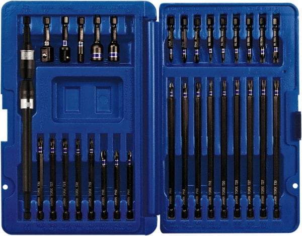 Irwin - 34 Piece, Screwdriver Insert Bit Set - #1 to #4 Phillips, T10 to T40 Torx - Benchmark Tooling