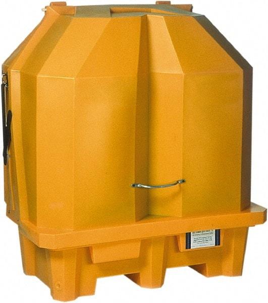 UltraTech - 66 Gal Sump, 3,000 Lb Capacity, 2 Drum, Polyethylene Spill Deck or Pallet - 57" Long x 31" Wide x 65" High, Liftable Fork, Inline Drum Configuration - Benchmark Tooling