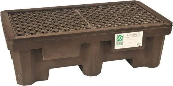 UltraTech - 66 Gal Sump, 1,500 Lb Capacity, 2 Drum, Polyethylene Spill Deck or Pallet - 53" Long x 29" Wide x 17" High, Liftable Fork, Inline Drum Configuration - Benchmark Tooling
