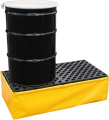 UltraTech - 66 Gal Sump, 1,200 Lb Capacity, 2 Drum, Polyethylene Spill Deck or Pallet - 56" Long x 25" Wide x 6" High, Liftable Fork, Inline Drum Configuration - Benchmark Tooling