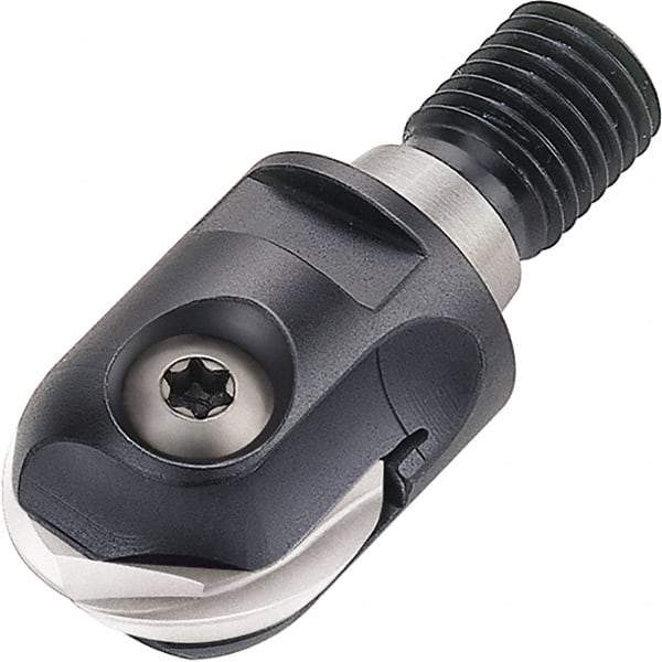 Walter - 16mm Cut Diam, 8mm Max Depth of Cut, 14.5mm Shank Diam, 43mm OAL, Indexable Ball Nose End Mill - 40,000 Max RPM - Benchmark Tooling