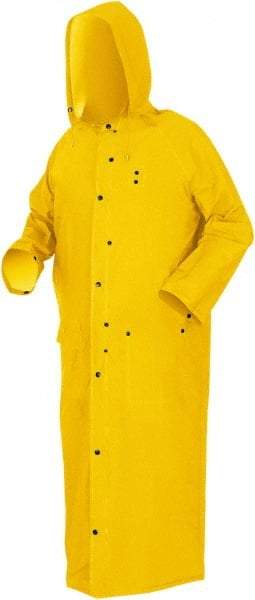 MCR Safety - Size S, Yellow, Rain Jacket - 2 Pockets, Attached Hood - Benchmark Tooling