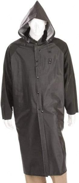 MCR Safety - Size 3XL, Black, Rain Jacket - 2 Pockets, Packable Hood - Benchmark Tooling