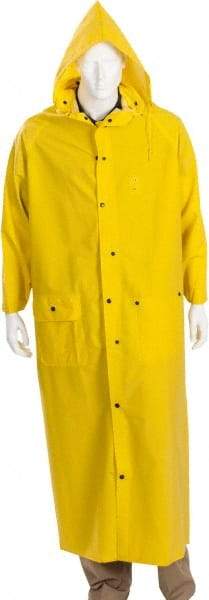 MCR Safety - Size L, Yellow, Rain Jacket - 2 Pockets, Attached Hood - Benchmark Tooling
