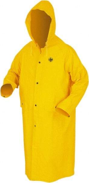 MCR Safety - Size 5XL, Yellow, Rain Jacket - 2 Pockets, Detachable Hood - Benchmark Tooling