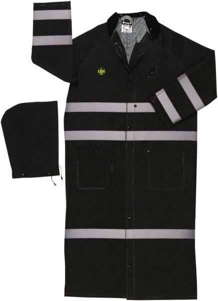 MCR Safety - Size 4XL, Black, Rain Jacket - 2 Pockets, Attached Hood - Benchmark Tooling