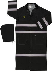 MCR Safety - Size 3XL, Black, Rain Jacket - 2 Pockets, Detachable Hood - Benchmark Tooling