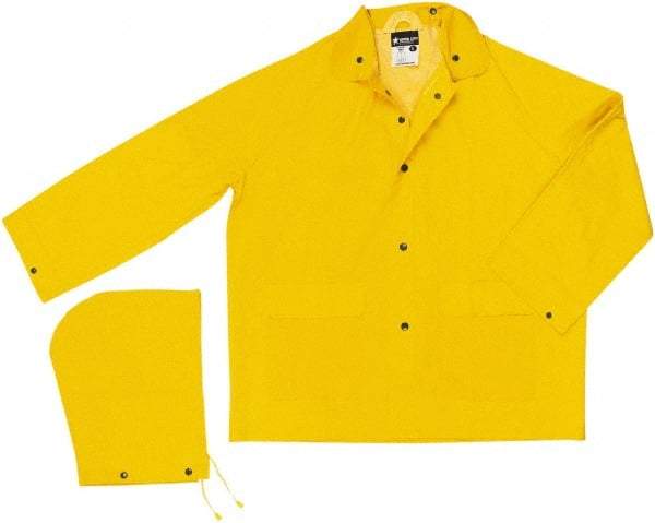 MCR Safety - Size S, Yellow, Rain Jacket - 2 Pockets - Benchmark Tooling