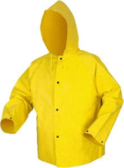 MCR Safety - Size M, Yellow, Rain Jacket - Detachable Hood - Benchmark Tooling