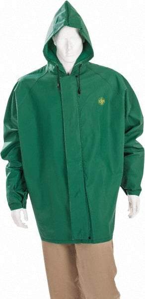 MCR Safety - Size 4XL, Green, Rain Jacket - Attached Hood - Benchmark Tooling