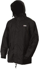 MCR Safety - Size 2XL, Yellow, Rain Jacket - 2 Pockets, Detachable Hood - Benchmark Tooling