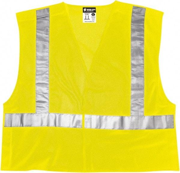 MCR Safety - Size 2XL High Visibility Lime Mesh Breakaway Vest - 26.4" Chest, ANSI 107-2015, Hook & Loop Closure, Polyester - Benchmark Tooling