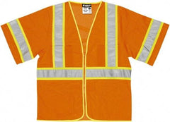 MCR Safety - Size L High Visibility Orange General Purpose Vest - 24.4" Chest, ANSI 107-2015, Zipper Closure, 2 Pockets, Polyester - Benchmark Tooling