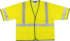 MCR Safety - Size 3XL High Visibility Lime Solid General Purpose Vest - 27.4" Chest, ANSI 107-2015, Hook & Loop Closure, 3 Pockets, Polyester - Benchmark Tooling