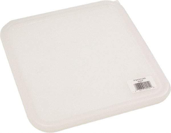 Rubbermaid - 11.3" Long x 10-1/2" Wide, Rectangular Polyethylene Lid - Corner-Pull Tab, Use with FG631200, FG631800, FG632200, FG9F0700, FG9F0800, FG9F0900 - Benchmark Tooling