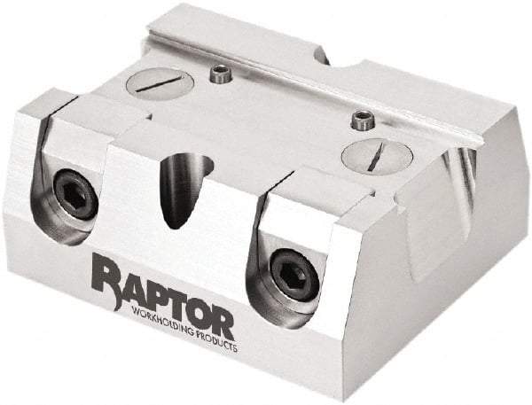 Raptor Workholding - 2-1/4" Jaw Width, 10" High x 8" Long x 10" Wide Dovetail Vise - For Use with 4 & 5 Axis Workholding Systems - Benchmark Tooling